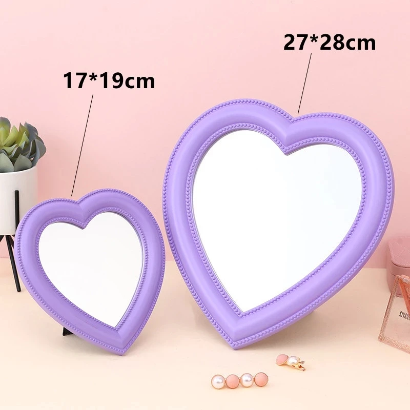 

Love Mirror Decorative Glass Lens Desktop Makeup Mirror Wall-mounted Dual-purpose Makeup Mirror Portable Household Small Mirror