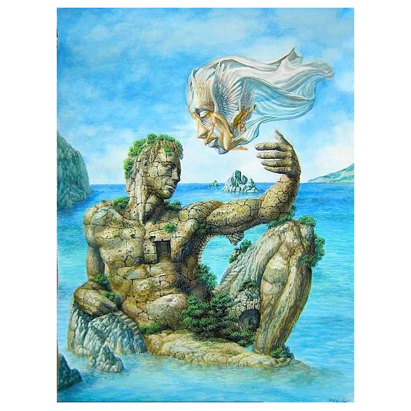 

5D полностью круглая Алмазная картина «сделай сам», сюрреализм, красивое портретное искусство, вышивка крестиком, 3D вышивка стразы, мозаика, ...