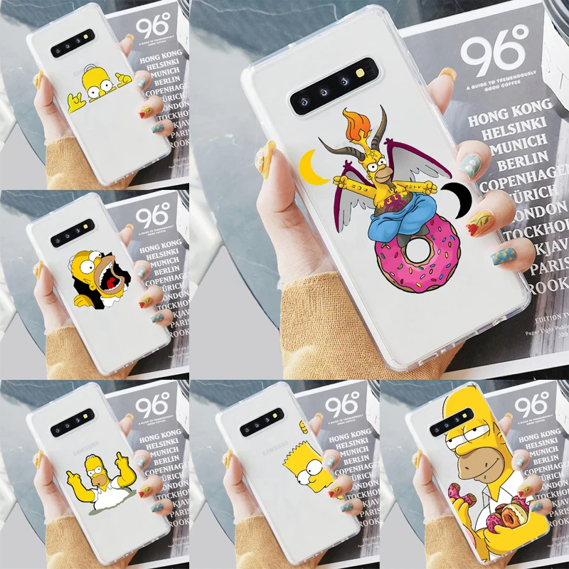 Мягкий прозрачный чехол из ТПУ для телефона Homer J.Simpson Веселый Чехол Samsung S6 S7 Edeg S8 S9