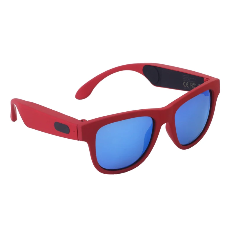 Red Blue Наушники с костной проводимостью, очки, умные солнцезащитные очки, Bluetooth наушники, Спортивные Беспроводные стерео музыкальные солнцезащитные очки, спортивные наушники - Цвет: Red Blue