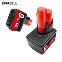 bonacell 12v 9 0ah 9000mah lithium ion replacement m12 battery for milwaukee batteries power tool xc 48 11 2411 48 11 2420 l50