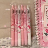 4 psc hello kitty sanrio pens girls stationery pen bulk press fountain pen kawaii pink student dedicated pen for school supplies