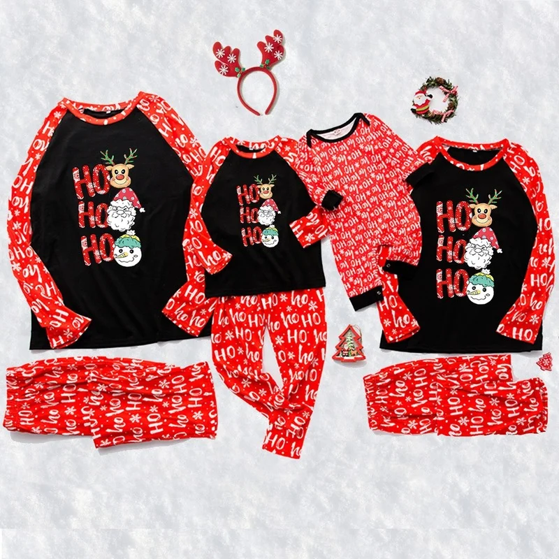 

Family Matching Christmas Outfits Father Mother Kids Baby Romper Matching Clothes Festival Family Look Pajamas