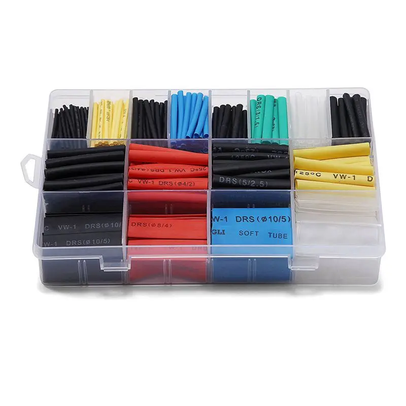 

580 pcs 2:1 Heat Shrink Tube 6 Colors 11 Sizes Tubing Set Combo Assorted Sleeving Wrap Cable Wire Kit for DIY