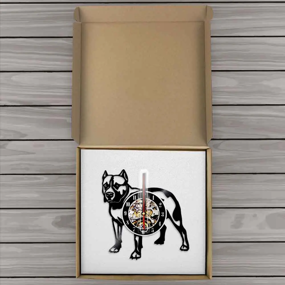 Настенные часы Pitbull креативные настенные с изображением собаки породы питбуля