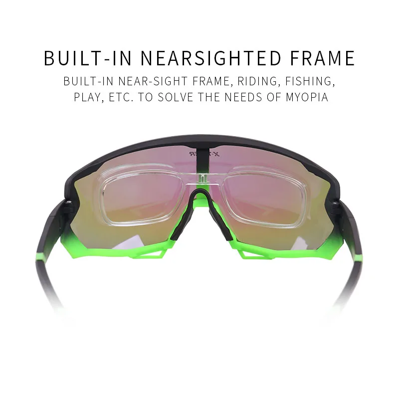 X-TIGER Wind Cycling Glasses 5 Lens Polarized Outdoor Sport Bicycle Glasses MTB Mountain Bike Sunglasses Goggles Cycling Eyewear
