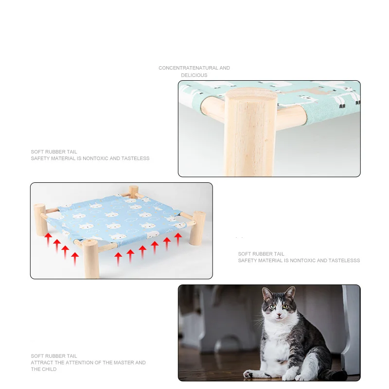 

Cat's nest all year round washable cat's bed pet's solid wood marching bed cat's hammock pet's bed dog's bed dog's nest off the