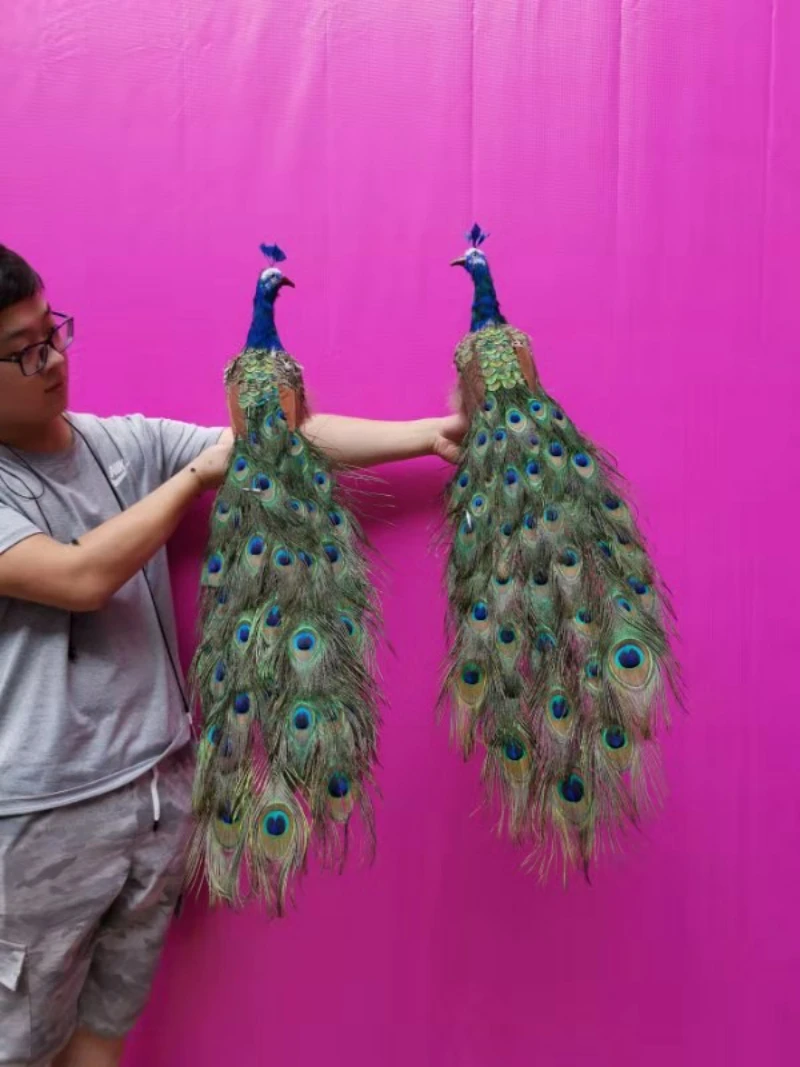 

a pair of simulation peacock model foam&furs colourful peacock doll gift about 80cm 3006
