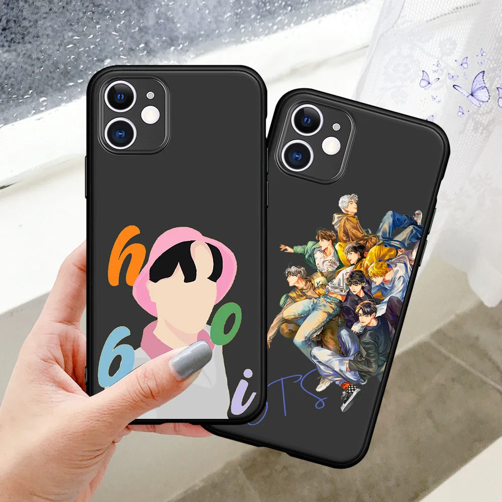 

EUPHORIA JUNGKOOK Run Ep 33 Memes Black Soft Phone Case For iPhone 12 11 Pro Max 8 7 6 6S Plus XR X XS Max SE2020 Coque Fundas