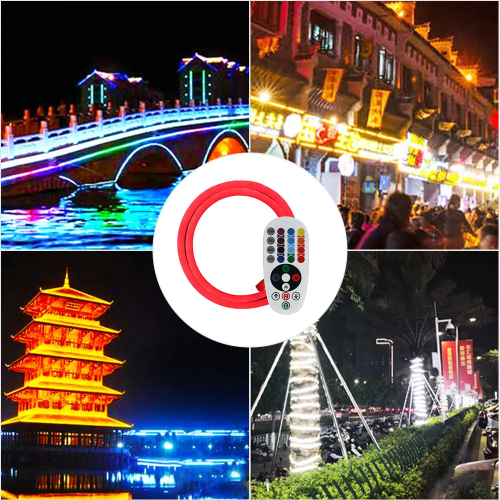 

220V Flex LED Neon Flex Rope Light RGB 1m 5m Indoor Waterproof Outdoor for Holiday Party Valentine Decor Red Blue Yellow White