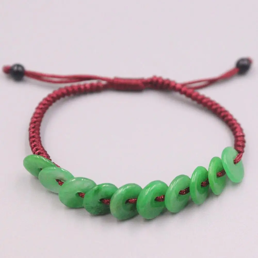 Браслет из натурального нефрита и круглые зеленые защитные пуговицы браслет на