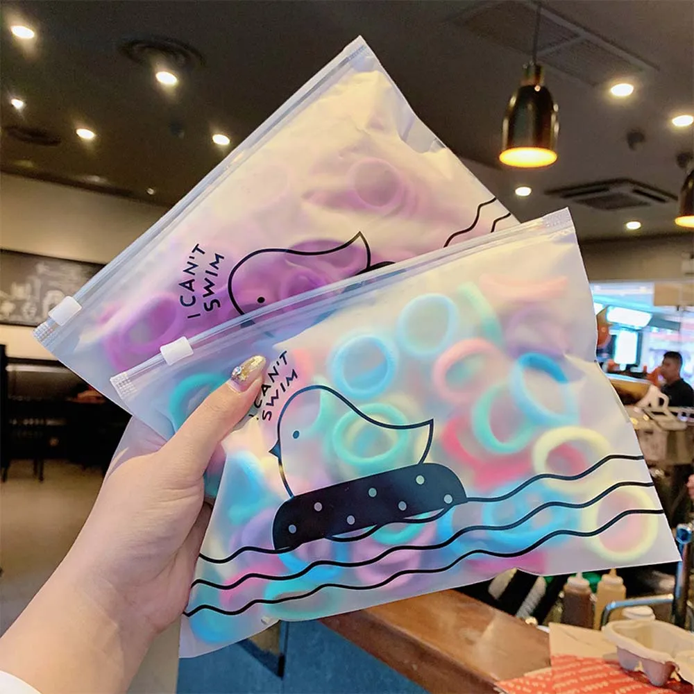 50pcs/Pack Baby Girls Colorful Small Elastic Hair Bands Children Ponytail Holder Rubber Rope Kids Accessories | Детская одежда и