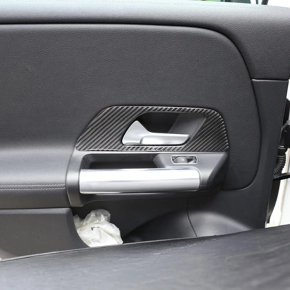

Auto Interior Sticker Accessories For Mercedes Benz B Class W247 GLB X247 Real Carbon Fiber Door Handle Frame Decoration Trim