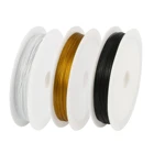 Черный шнур из нержавеющей стали для бисероплетения, 0,30,380,45 мм, рыболовная нить, шнурок для рукоделия, изготовления ювелирных изделий ручной работы