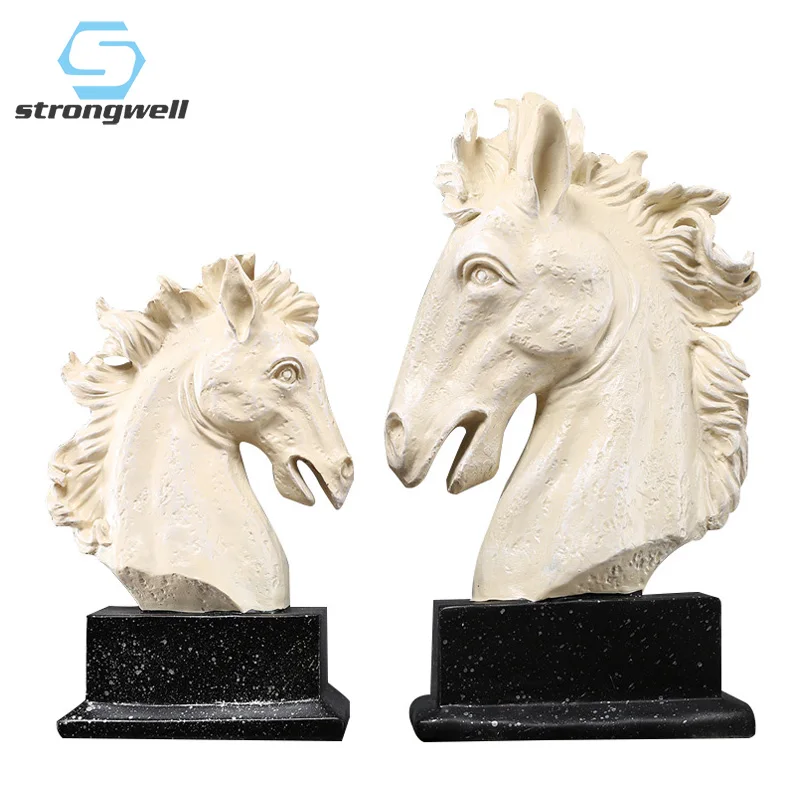 Strongwell современный в виде лошадиной головы Статуи Животные арт Скульптура Смола