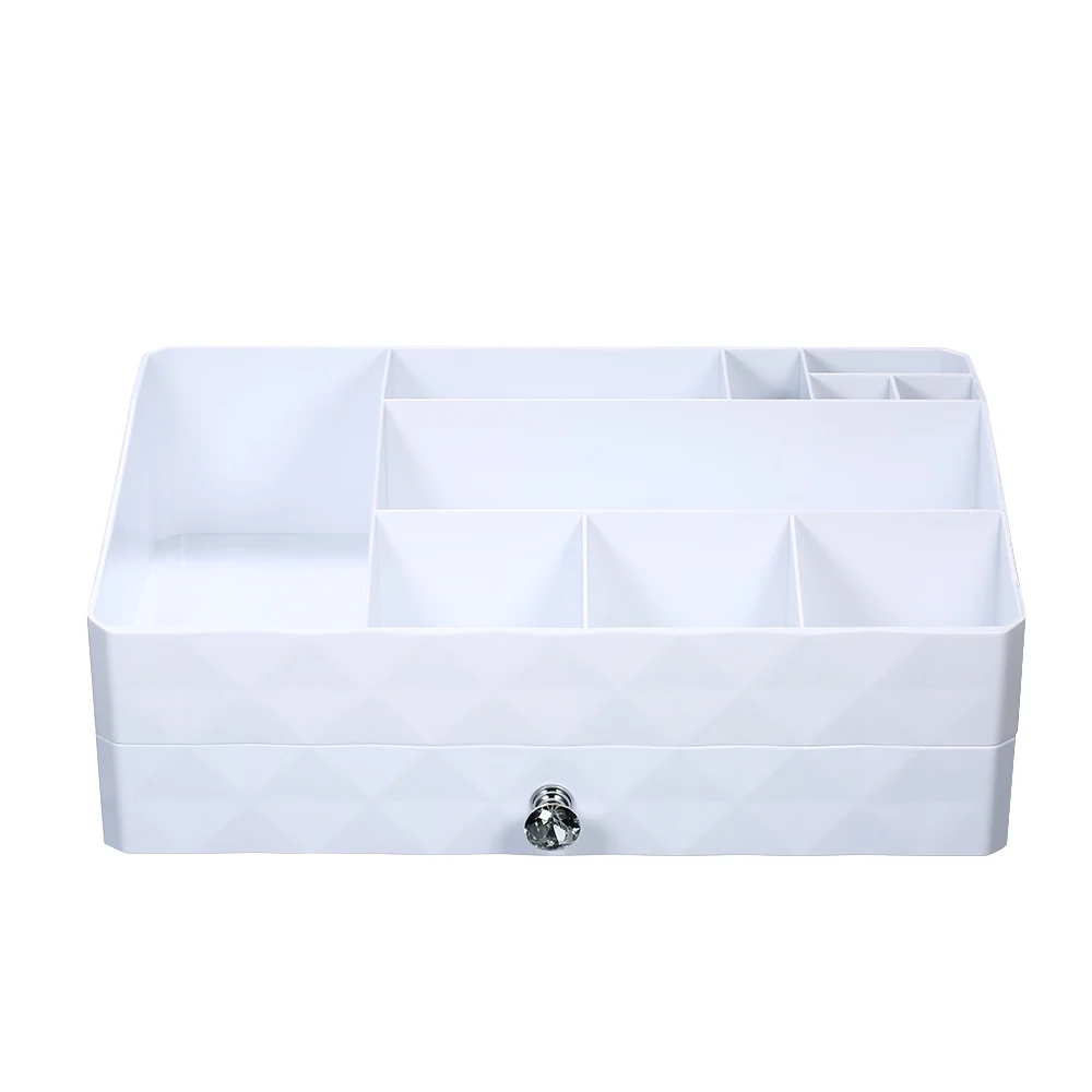 

New Plastic Makeup Organizer Storage Box for Jewelry Cosmetic Brushes Lipsticks Holder with Drawer 10 Grids Desktop Storage Case