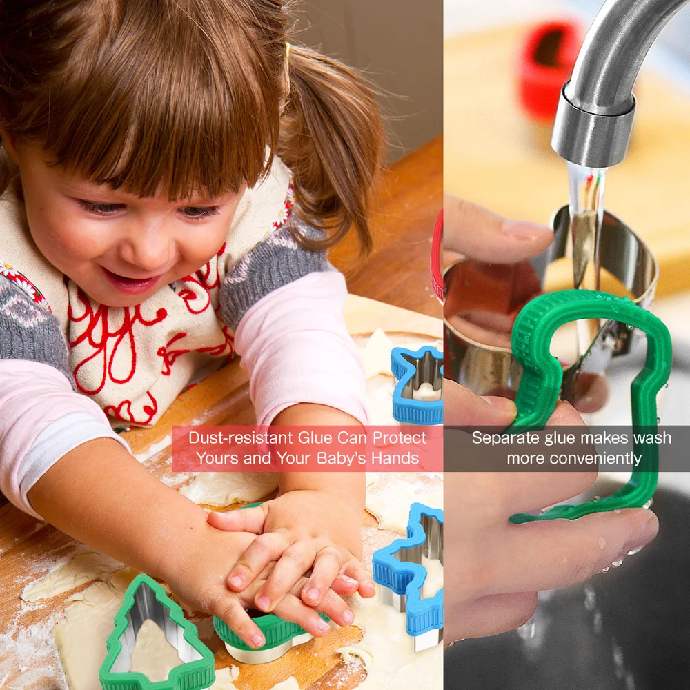 

UNOMOR 12pcs Cartoon Cookie Cutters Stainless Steel Biscuit Molds for Home Kitchen Baking