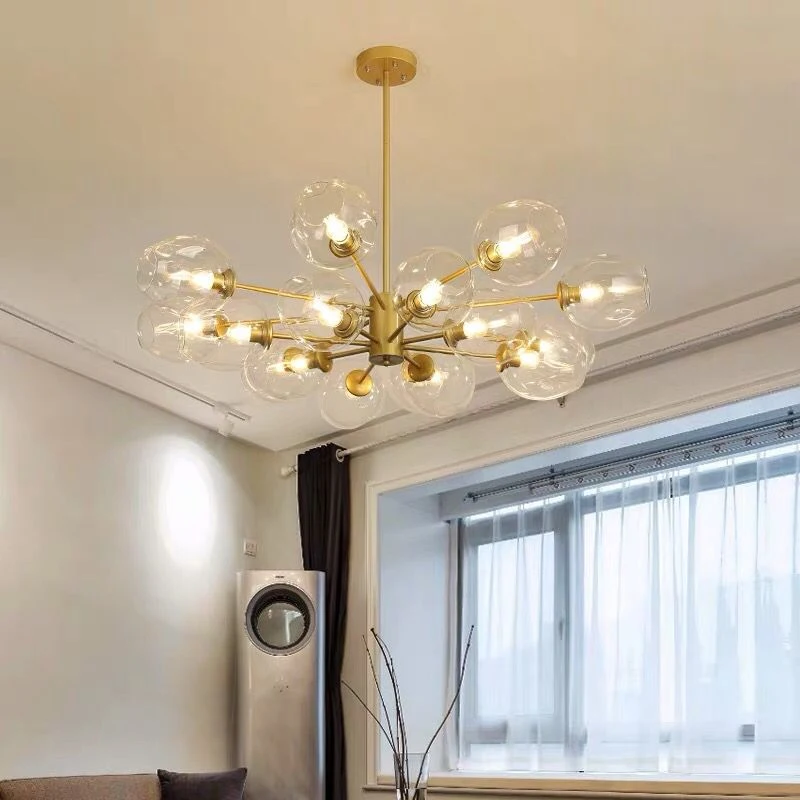 Современный домашний декор середины века черная латунная цветная Люстра для