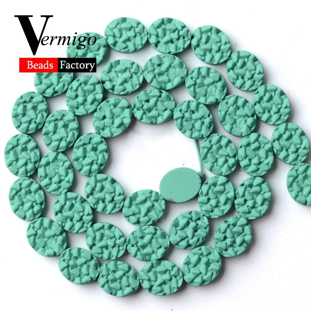 Бусины Из Натурального минерала зеленые плоские круглые бусины из гематита Nanotech