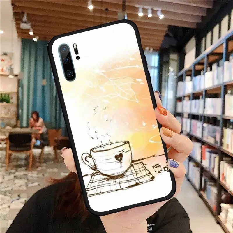

Be Awesome Today First Coffee Phone Case For Huawei honor Mate P 9 10 20 30 40 Pro 10i 7 8 a x Lite nova 5t Soft silicone funda