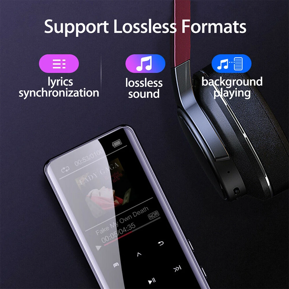 Портативный mp3-плеер erlies музыкальный плеер с поддержкой Bluetooth без потерь подходит