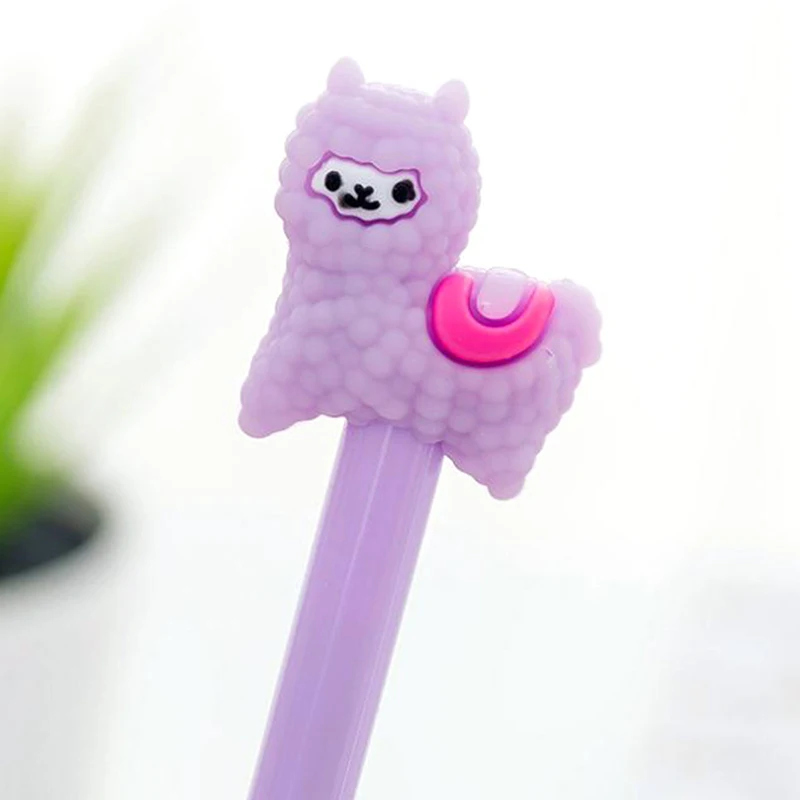 

1 Pcs Gel Pens Korean Cartoon Creative Alpaca Neutral Pen Student Writing Office Stationery Black Signature Pen 16.5cm