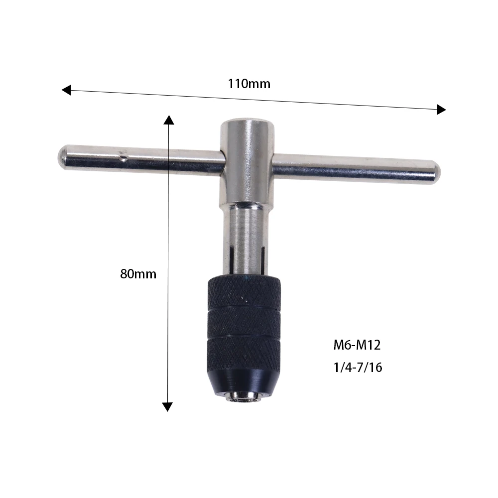 

T-handle Reversible Single Tap Wrench Tapping Threading Tool M6-M12 Screwdriver Tap Holder Hand Tool