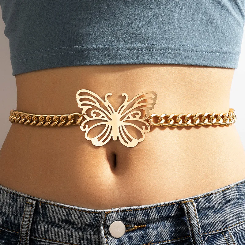 

Butterfly Waist Chain Shiny Body Chains for Women Women's Jeans Chain Lingerie Top With Chains With Pendants Jewelry for Body