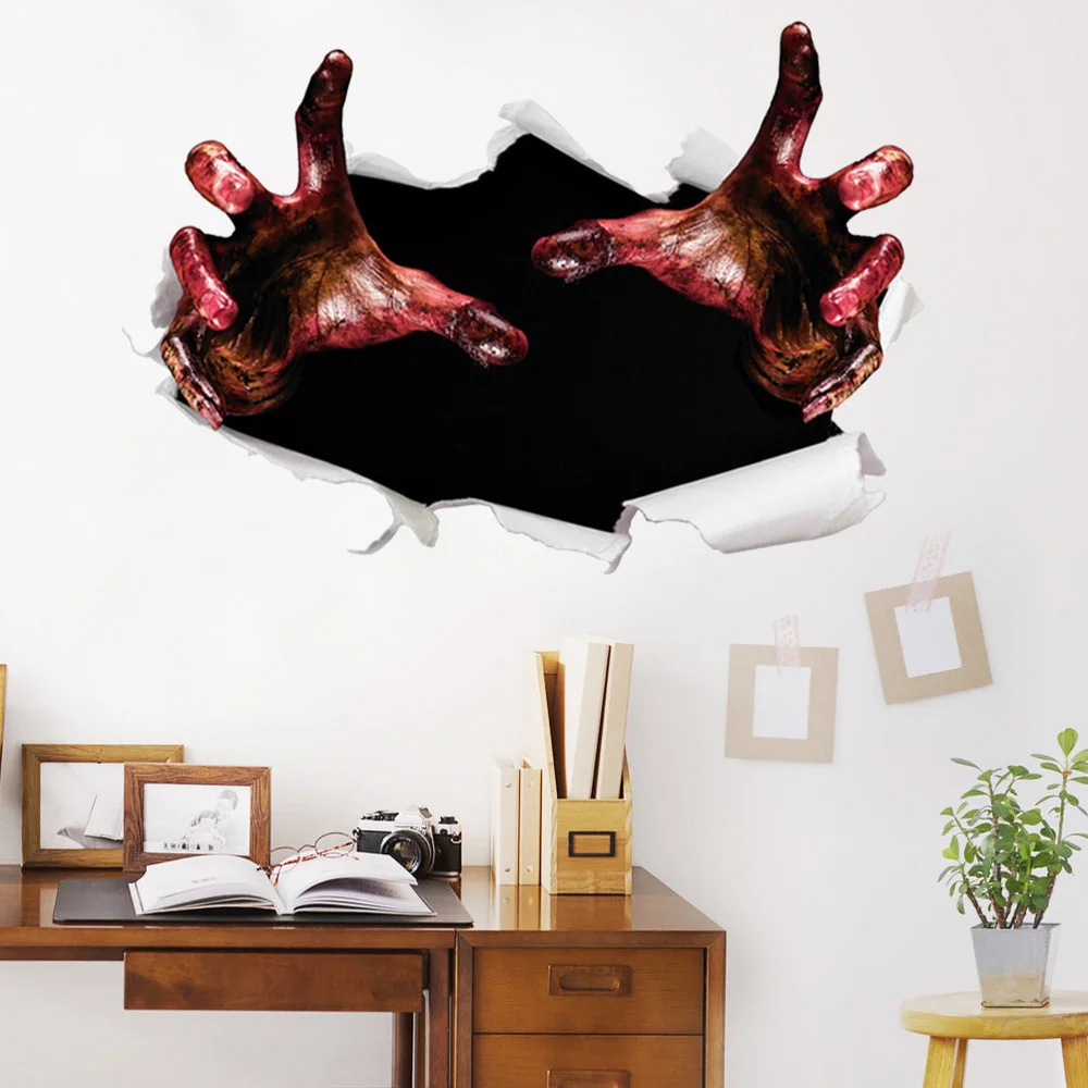 Рисунок ужасов Хэллоуин наклейка страшный призрак руки граффити Настенная