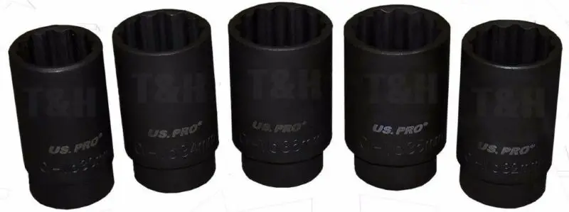 12 Point Axle Hub Nut Socket Set 1/2" Drive Thin Wall Deep Impact Sockets | Инструменты
