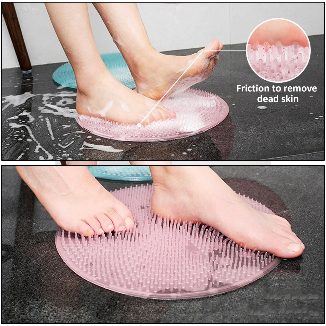 Силиконовый нескользящий коврик для ванной комнаты безопасный щетка массажер