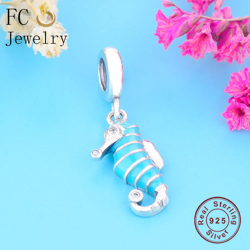 Подвеска-Шарм для браслета из серебра 925 пробы с синей эмалью | Украшения и