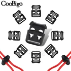 20 штук шнур замок фиксаторы уход за кожей лица маска пластик черный 2 отверстие 4 мм для приготовления пищи на воздухе Paracord сумка со шнурком вставку внутрь эластичного ремешка аксессуары сделай сам