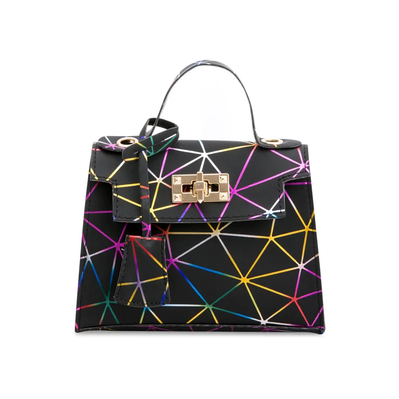 

2021 new colorful Lingge bag chain lock diagonal mobile phone bag mini female bag coin purse bag