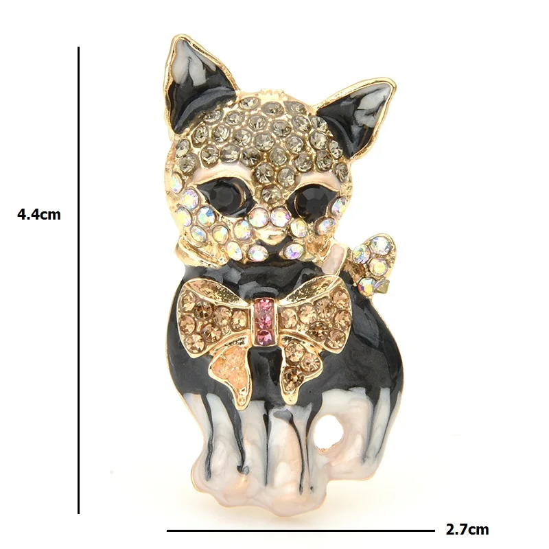 Классические эмалевые Броши Wuli &amp baby в виде стразы эмаль броши-кошки женские