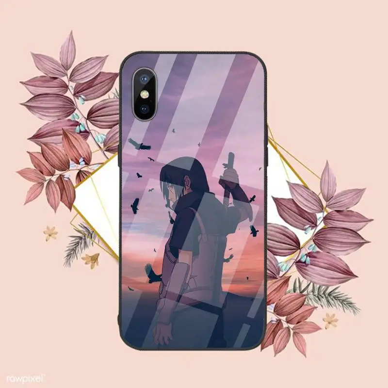 

Itachi Uchiha Naruto Phone Case Tempered glass For iphone 6 6S 7 8 plus X XS XR 11 12 mini PRO MAX