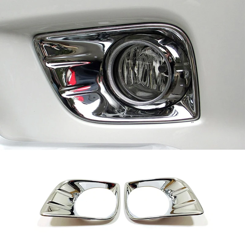 

ABS Chrome For Toyota Prado FJ150 2010 2011 2012 2013 Accessories Car front fog lampshade cover frame Trim Cover Car styling