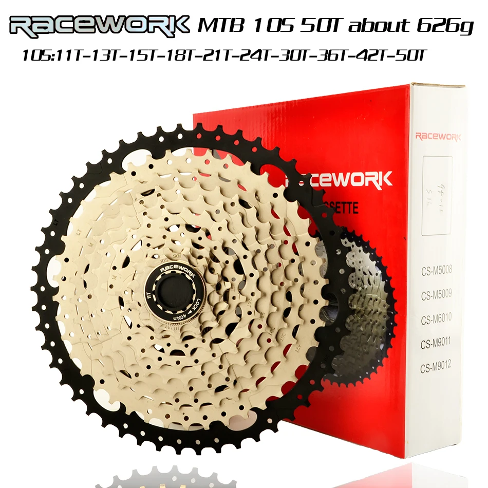 RACEWORK mtb кассета MTB велосипед 10s 11s 12s скорость 46t 50t 52t freewheel Золотая горный