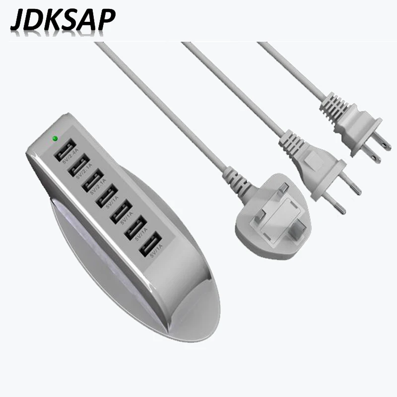 

USB Travel Charging Socket 7-Port USB Charger Wall Charger For iPhone Samsung Mobile Phone Fast Charger USB Adapter Socket