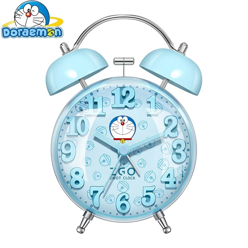 Disney Top Brand Original ドラえもん 4 Inch Children New Alarm Clock Timer Cartoon Student Girl Kid Gift Quartz Tick Beep Back Light