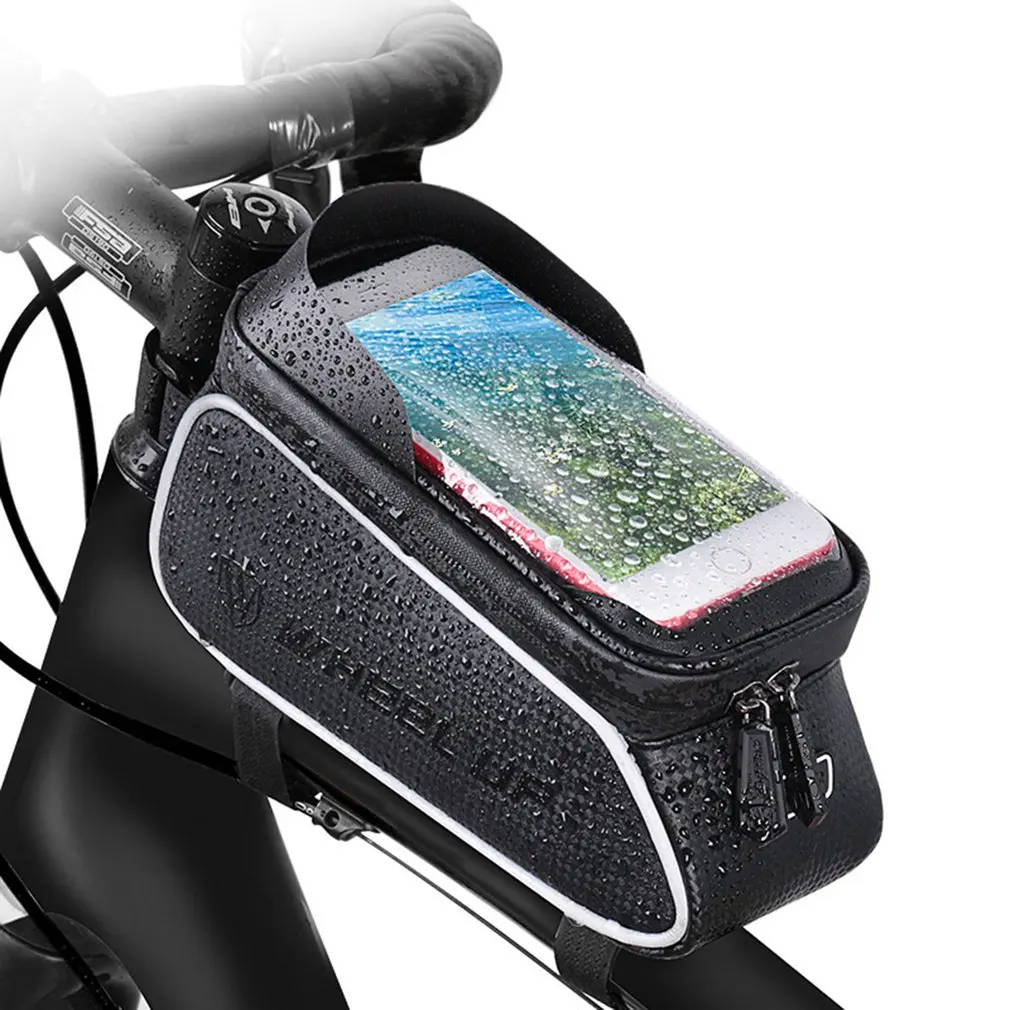 

Bike Bag Universal Anti-Splash Front Beam Bag Waterproof Riding Front Bag Mountain Bike Equipment Accessories For 6-Inch Phone
