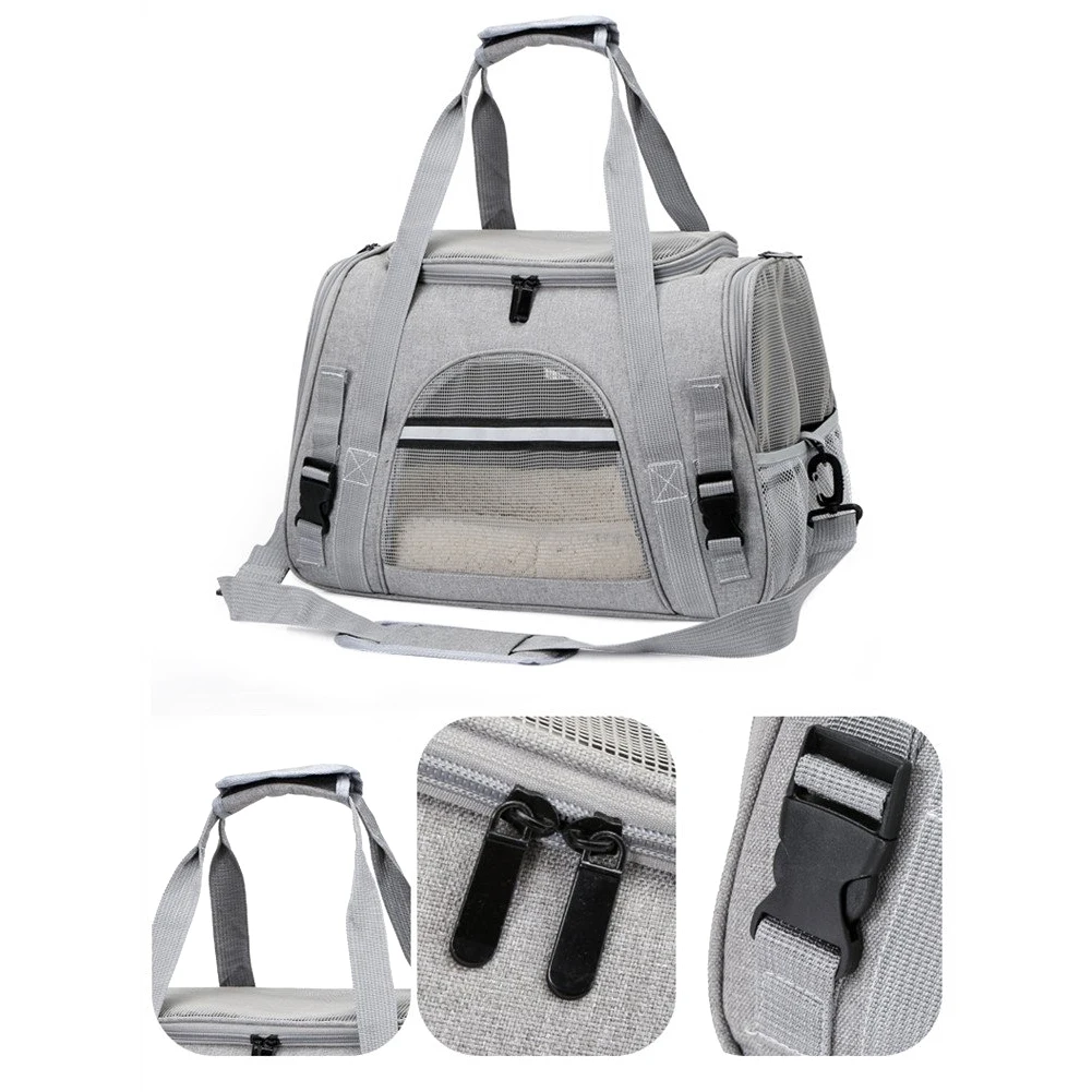 

Pet Carrier Bags Transport Pet Cover Bag With Locking Safety Zippers Portable Breathable Foldable For Dog Cat Travel Backpack
