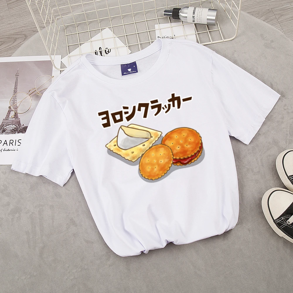 Женская летняя футболка Harajuku в стиле Харадзюку с изображением японской еды милый