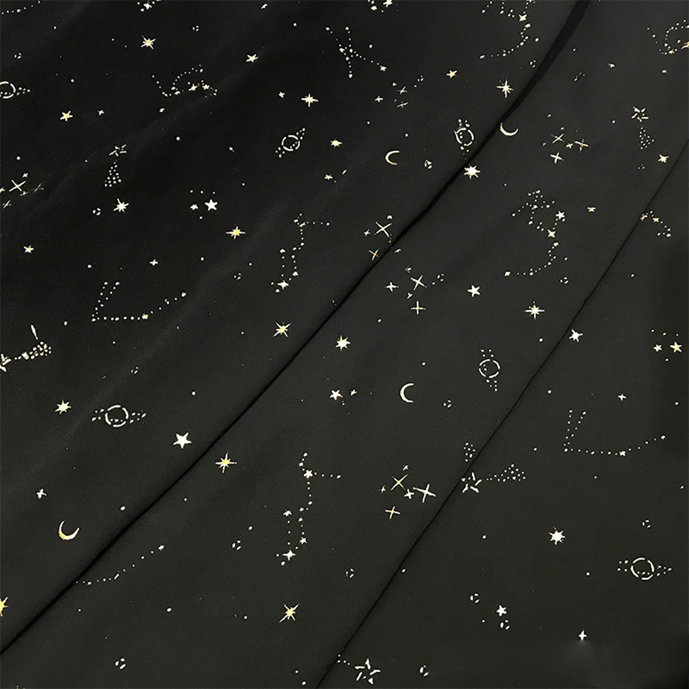 

Bronzed Star Moon Chiffon Fabric Designer DIY Women Dress Curtain Material Tulle Encrypted Chiffon Fabric tull para decorar