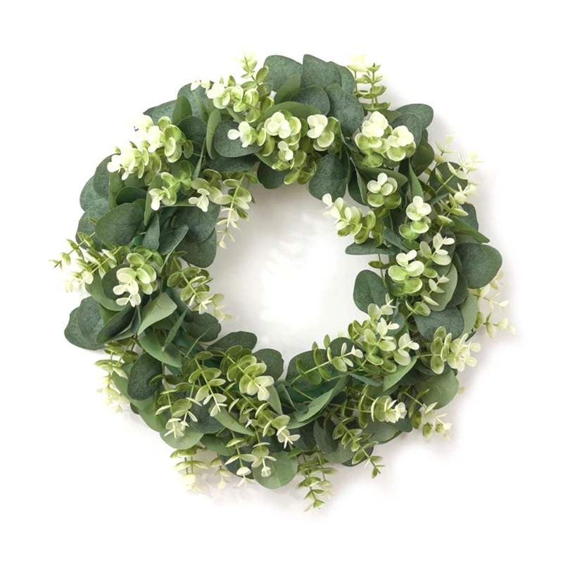 

Искусственный цветок 45 см, венок на входную дверь с денежными листьями, зеленые листья, настенный садовый декор для свадьбы, фестиваля