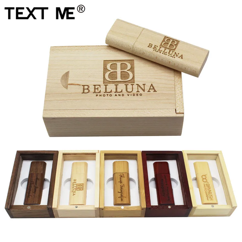 Флэш накопитель TEXT ME (заказ 5 шт. с бесплатным логотипом) кленовый деревянный 64 Гб