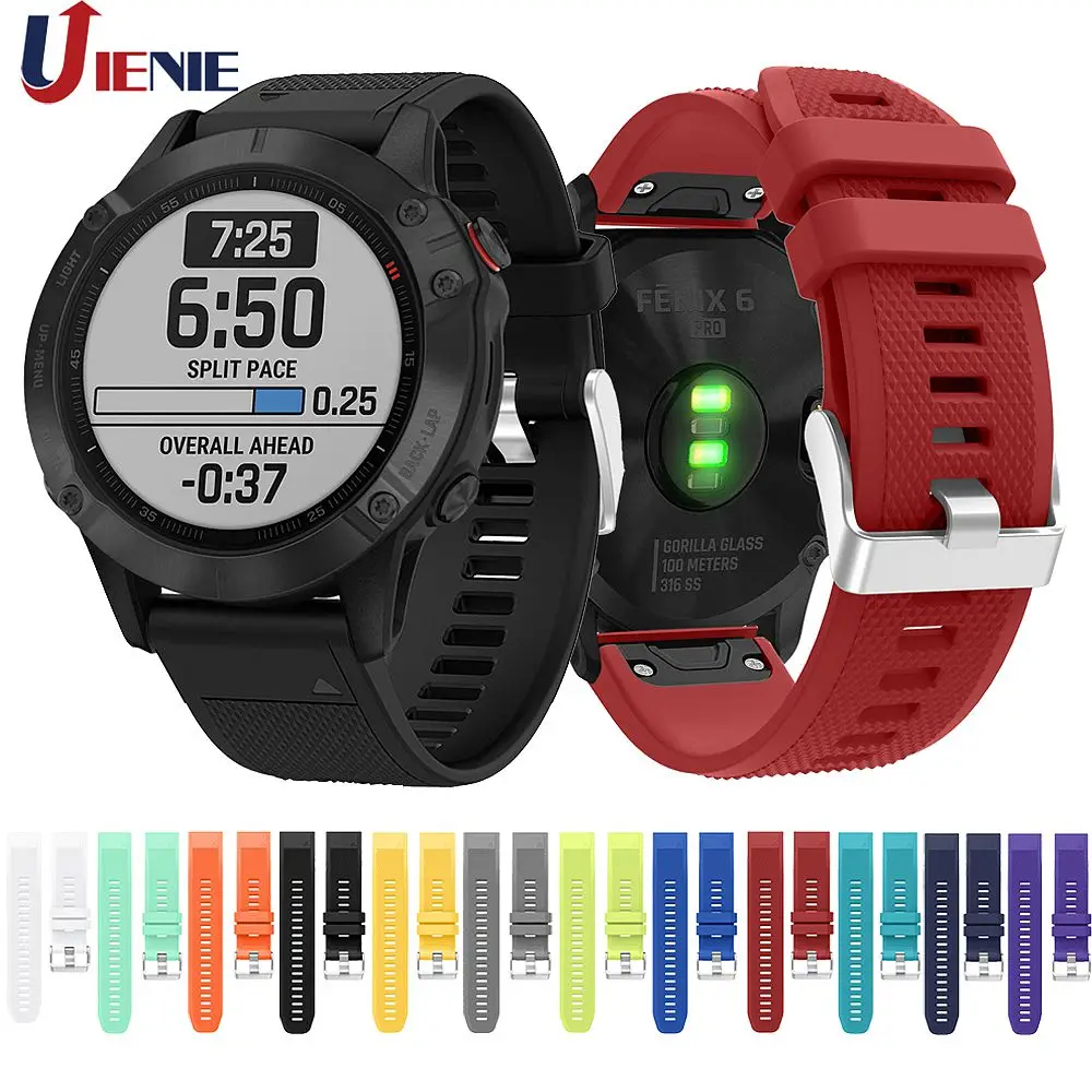 Силиконовый спортивный ремешок для часов Garmin Fenix 6 5 5Plus/Forerunner 935 945/Quatix умных