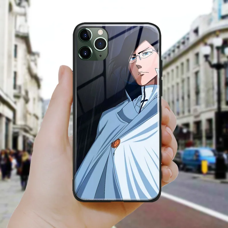 Uryu Ishida Отбеливающее аниме закаленное стекло Мягкий силиконовый чехол для