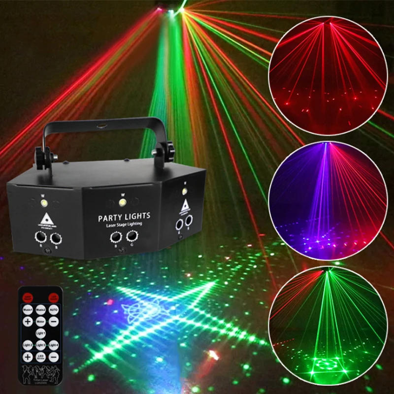9 Holes Stage Light 10W Professional DJ DMX Laser scanning light 500W Fog Smoke Machine for Party Disco Holiday Decor Christmas
