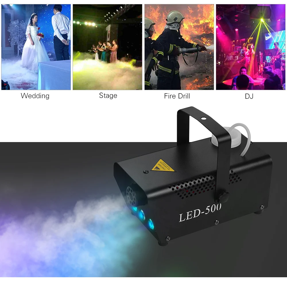 Портативный проводной и беспроводной дымовой генератор 500 Вт с дистанционным